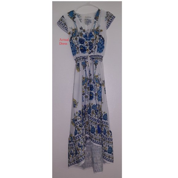 BOHO Maxi Dress - Floral Summer Dress - Slit Thigh - Picture 2 of 5